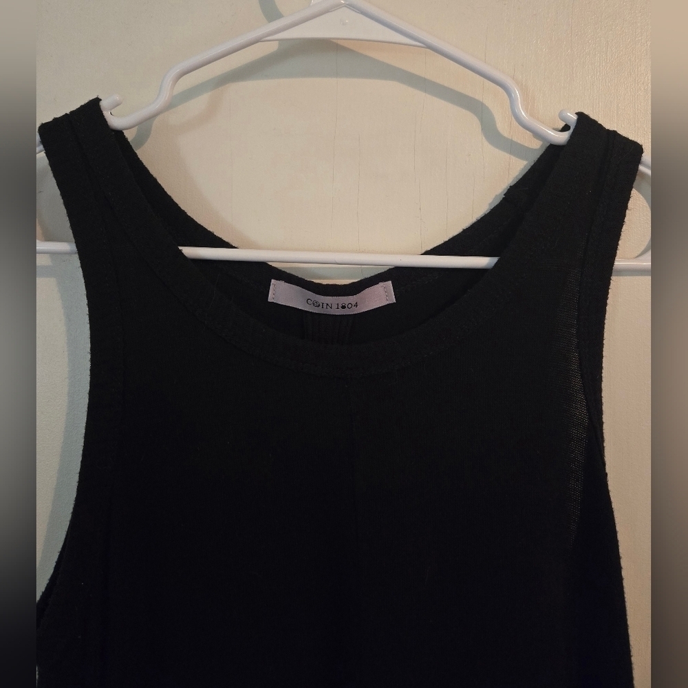 Coin 1804 | Women’s Sleeveless Button Back Knit Tank Top | Size: S | Black - Picture 10 of 12